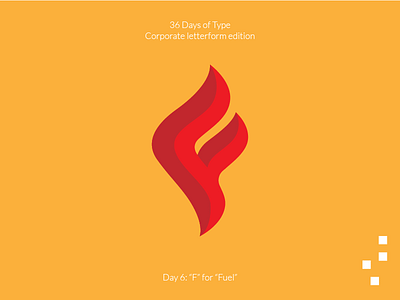 36daysoftype - Corporate Letterform edition - Day 6: F 36 days of type brand identity design fire flame fuel letter f letterform logo logo design monogram type design