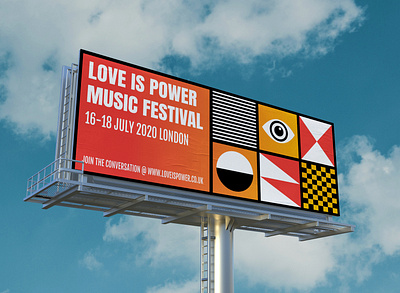 Love is Power Festival Billboard branding design graphic design illustration typography