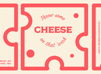 Yam & Cheese Slice branding design flat icon logo restaurant type typography vector