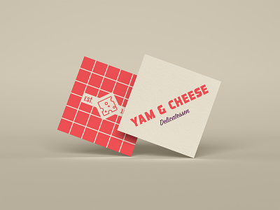 Yam & Cheese Business Cards branding business cards cards deli design icon logo restaurant sandwich type typography vector