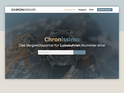 Chronissimo - Hero brand branding branding concept chronograph clean clock clocks design mockup professional ui ux watch watches web design webdesign website website design websites wordpress