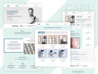 Capil - Online Shop Design branding clean figma health healthcare mockup mockupg online shop online store shop shopify supplement ui ux web design webdesign webdesigner website