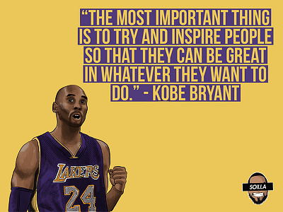 Kobe Bryant motivational quote design illustration logo vector