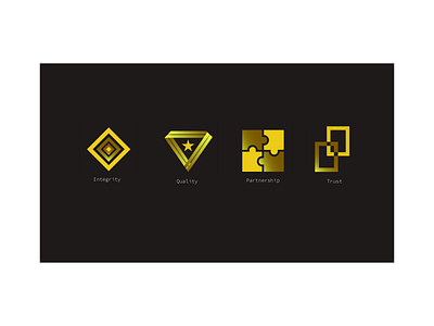 Geometric Icons: Core Values branding geometric gradients icon design icon set illustration sharp web
