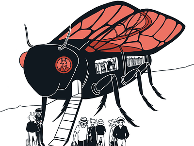Cicada Bus branded illustration branding illustration surreal art