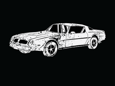 Grungy Muscle Car adobe ai black and white car grunge grunge texture illustration illustrator muscle car