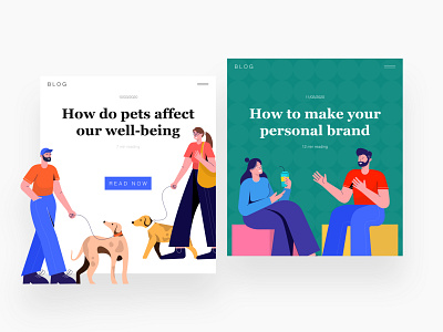 Lifestyle Illustrations app blog colourful conversation dog illustration interface kapustin lifestyle pets set talk ui