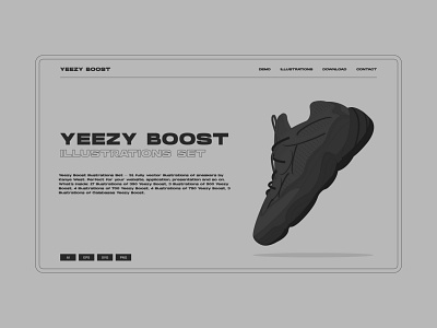 Yeezy Boost Illustrations Set adidas app interface kanye west kapustin set sneakers ui web yeezy yeezy boost