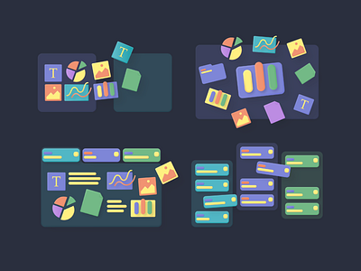 Small Piece From Remote Work Illustrations 3d app bar chart chart colorful files graphs illustration kapustin projects set share ui vector web