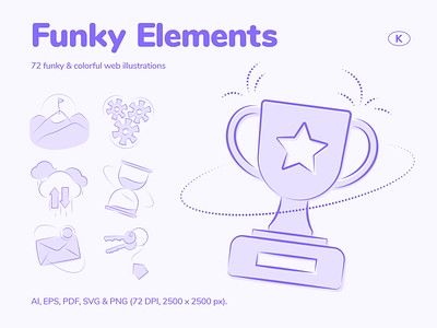 Funky Elements ✨ colorful design elements funky illustration kapustin resources set vector