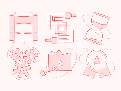 Six illustrations from Funky Elements pack ✨