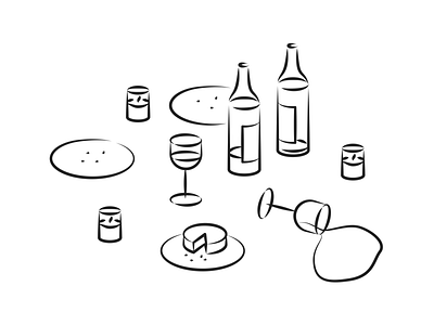 Mental Health Illustrations 🍷😞💊 alcohol health illustration kapustin linear melancholy mental outline pills set vector