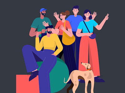 Free Lifestyle Illustrations 🍕🍦🍹 characters colorful community design dog free hello illustration kapustin life pet resources set vector