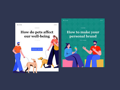 Free Lifestyle Illustrations in Use 🍕🍦🍹 characters colorful conversation design dog free illustration kapustin lifestyle pet resources set vector walk