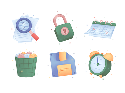 Porto Illustrations 🌅 calendar colorful design illustration kapustin lock resources save search set textures time trash vector