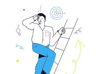Search from Teenagers 📱💥 character colorful design illustration kapustin linear look outline resources search set target vector