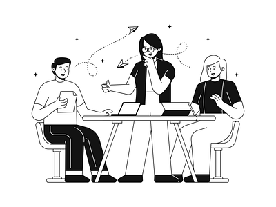 Teams Illustrations 👩‍💻👨‍💻🤝 briefing collaboration conversation design illustration kapustin linear meating outline resources set team teamwork vector