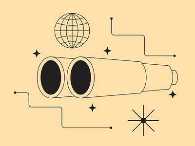 Tokyo Illustrations 🇯🇵 2d binoculars colorful design illustration kapustin linear look outline resources search set spyglass tokyo vector