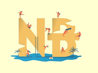 NB's branding design flat illustration lettering logo typeface typography ui ux vector web