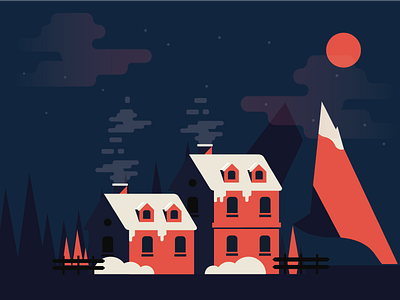 Winter Is Coming architecture design flat illustration ui ux vector winter xmas