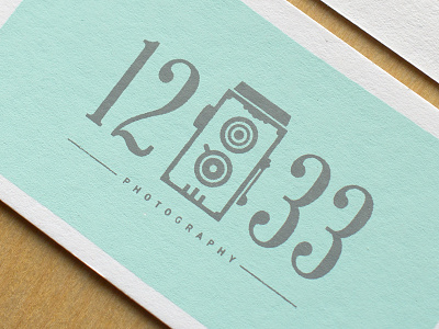 12:33 Photography business card camera logo screen print tlr