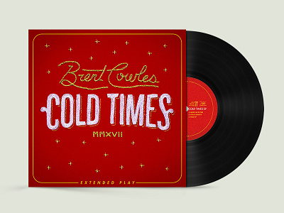 Cold Times EP album art embroidery fabric lp red textile typography