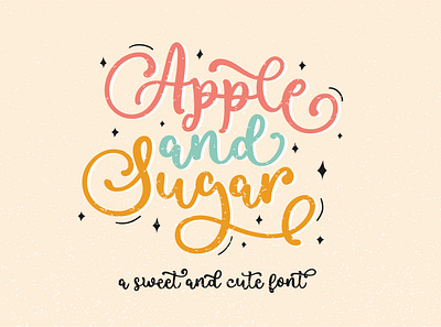 Apple and Sugar Font branding design font font design illustration logo modern font scriptfont typeface typography