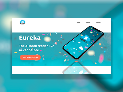 Eureka | Brand Project site hero page app art book brand identity branding cloud cloud app graphic design hero page illustration logo typography ui vector web design web development