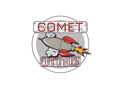 Comet Corporation by Frail Hawk dailylogo dailylogochallenge design icon logo rocketship rocketshiplogo