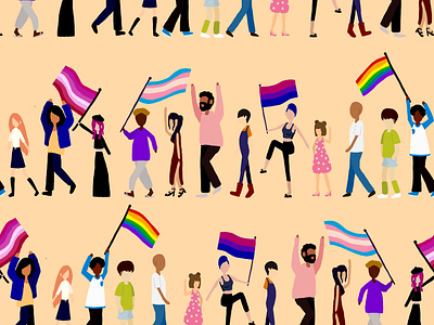 Pride Parade | Pattern Illustration design drawing illustration inclusivity lgbtq lgbtqia pattern procreate procreateapp