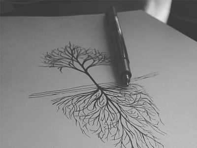 The Roots design handmade illustration tree