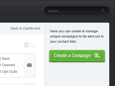 Dashboard - Campaigns button clean contrast dashboard