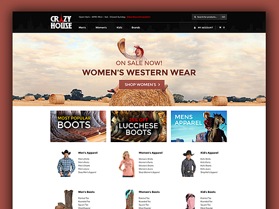 CrazyHouse - Magento Design homepage magento website western