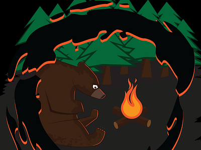 FBCNH - 2014 Camp T-Shirt Illustration bear camp campfire forest illustration tshirt