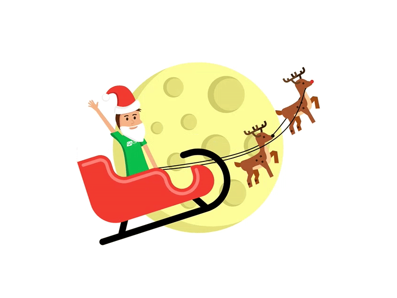GoCo Christmas Sleigh animated animated gif goco illustration rocket man