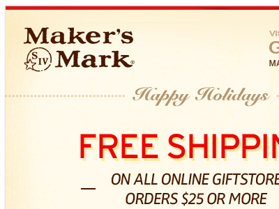 Maker's Mark - Email Template beige brown email holiday red template