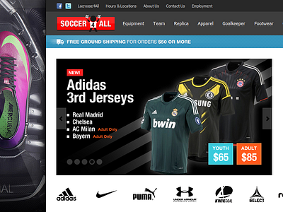 Soccer4All.com apparel ecommerce magento soccer