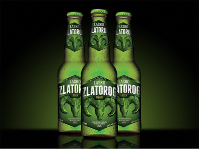 Lasko Zlatorog Beer alcohol beer bottle mockup package design packaging