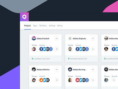 Qurate dashboard projects social software