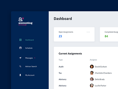 Accounting Exchange accounting blue clean dashboard product design software design ui ux