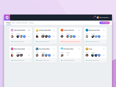 Qurate Hub clean dashboard marketing product design software ui ux