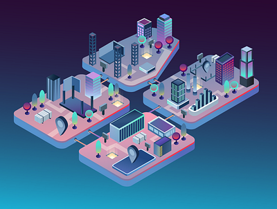 The city isometric branding design flat design graphic design illustraion illustration isometric isometric design isometric illustration isometry ui ux