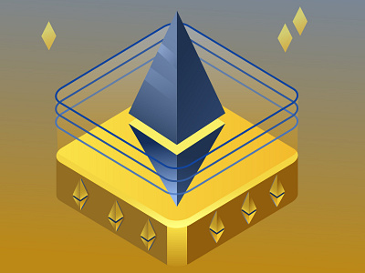 The ethereum isometric crypto cryptocurrency design draw ethereum graphic design illustraion illustration isometric vector