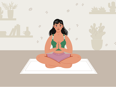 Calming meditation illustration