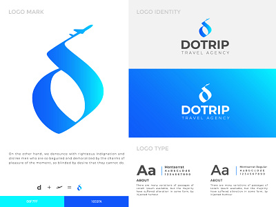 DOTRIP 'D' LETTER TRAVEL AGENCY LOGO abstract logo branding creative logo d letter logo d logo d mark logo logo design concept logodesign logodesigner logomaker logotype modernlogo travel travel app travelagency travelagencylogo