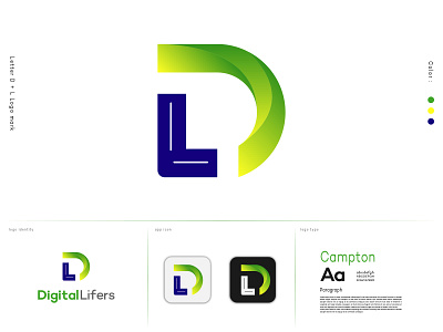 D L modern logo mark