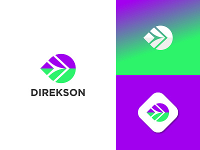 Direkson - D - War bow - leaf - abstract logo - modern logo,