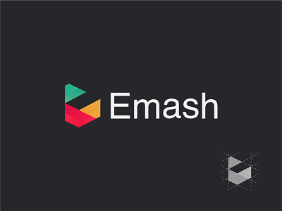 Emash Logo Design, Letter E, Play icon