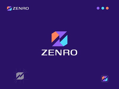 Zenro Logo Design abstract app icon colorful logo design minimal logo modern simple z logo z logo design