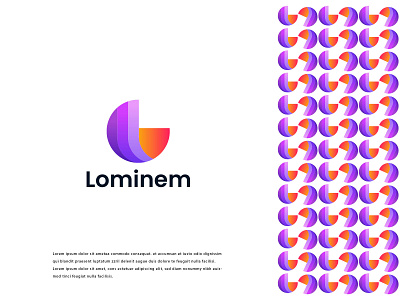 Lominem Logo Design abstract app icon best logo colorful creative logo logo design logo designer minimal modern poplar logo simple startup
